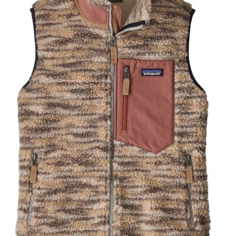 Patagonia Women's Sherpa Vest - Brown and Pink